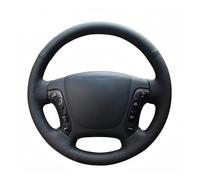DIY Black Genuine Leather Hand-stitched Car Steering Wheel Cover For Hyundai For Santa For Fe 2007-2012 Car Accessories(Gray)