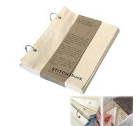 DIY Blank Fabric Sketchbook Art Journaling Fabric Sketch Book for Drawing Writing, Portable Blank Fabric Sketchbook Art Diary, Spiral Bound Sketchbooks (Beige)
