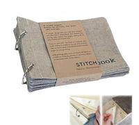 DIY Blank Fabric Sketchbook Art Journaling Fabric Sketch Book for Drawing Writing, Portable Blank Fabric Sketchbook Art Diary, Spiral Bound Sketchbooks (Grey)