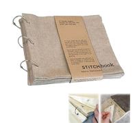 DIY Blank Fabric Sketchbook Art Journaling Fabric Sketch Book for Drawing Writing, Portable Blank Fabric Sketchbook Art Diary, Spiral Bound Sketchbooks (Brown)