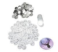 DIY Blank Pin Back Button Parts 100 Sets, for Button Maker Machine 44mm, Includes Metal Covers Plastic Buttoms and Transparent Protective Films, Round Badge Blank Button Pins, 44mm/1.73 inch (white)