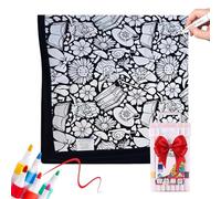 DIY Blanket Coloring - DIY Painting Blanket with 12 Pens | Washable Textile Paint Pens for Kids and Adults Creative Art Project for Birthday Home Bedroom Activity fa