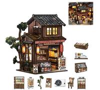 DIY Book Nook Kit, 3D Wooden Puzzle - Japanese Tiny House, Wooden Miniature Scene Model, for Bookshelf Indoor Decoration