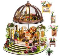 DIY Book Nook Kit - Bookend Diorama with LED - 3D Wooden Puzzle DIY Miniature House Kits - Bookshelf Insert Decor - Booknook Dollhouse Crafts Hobbies Gifts for Adults (Hanging Garden