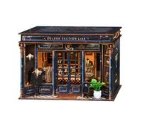 DIY book nook kit, craft set for adults - Golden Section Line - nook art, wooden bookend and 3D puzzle with LED light, Christmas birthday gifts