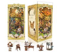 DIY Book Nook Kit,DIY Dollhouse Booknook Bookshelf Insert Decor,3D Wooden Puzzles with LED Dust Cover,Book Nook Miniature Kit,Birthday Halloween Home Decor for Teens Adult-Insects Story
