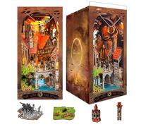 DIY Book Nook Kit, DIY Dollhouse Booknook Bookshelf Insert Decoration, 3D Wooden Puzzles with LED, Book Nook Miniature Kit, Birthday Easter Home Decor for Teens Adult-The Lord The Ring