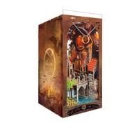 DIY Book Nook Kit, DIY Dollhouse Booknook Bookshelf Insert Decoration, 3D Wooden Puzzles with LED, Book Nook Miniature Kit, Birthday Easter Home Decor for Teens Adult-The Lord The Ring