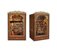 DIY Book Nook Kit,DIY Miniature Dollhouse kit,Vintage 3D Puzzle Collector's Library Bookend Model Kit Bookshelf Insert Decor,Gifts for Adults Teens- Time Book House(SQ-47)