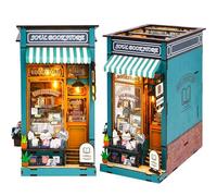 DIY Book Nook Kit, DIY Miniature Dollhouse Kit with LED Light, 3D Wooden Puzzles Bookshelf Decoration (Eternity Bookstore)