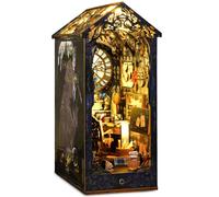 DIY Book Nook Kit, DIY Miniature House Kit Booknook Model Kit with Furniture and LED Light 3D Puzzle Wooden Art Bookshelf Insert Decor for Adults and Teens 14+ Years Old (Detective Agency)