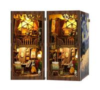 DIY Book Nook Kit for Adults, A World Within The Frame Miniature Kit Wooden Bookshelf Insert Decor with LED Lights Craft Kits