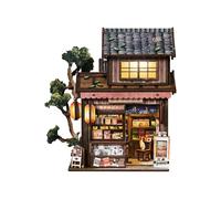 DIY Book Nook Kit Japanese Style Spring Grocery Store Miniature House 3D Wooden Puzzle Bookshelf Insert Creative Birthday Gift Home Decor for Adults Grocery Store