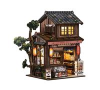 DIY Book Nook Kit Japanese-style Spring Grocery Store Model Miniature House 3D Wooden Puzzle Bookshelf Insert Creative Birthday Gift Home Decor for Adults Grocery Store