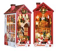 DIY Book Nook Kit Miniature Dollhouse Kit For Adult and Teens Christmas Gift Booknook Bookend Alley Model Build with Dust Cover PC2319-A