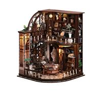 DIY Book Nook Kit Miniature House Vintage Study Room Bacchus Bookstore 3D Wooden Puzzle Model Gift Adults Bookstore