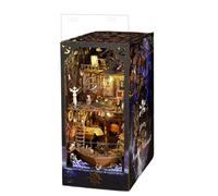 DIY Book Nook Kit - Pirate Captain's Aden Ship, 3D Puzzle Assembly Model, Handcrafted Bookend for Adult (Ship with Dust Cover)