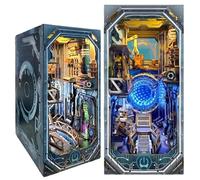 DIY Book Nook Kit Planetary Era - Quantum Tunneling & Robot 3D Puzzle, Handcrafted Bookend for Adult