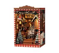 DIY Book Nook Kit - Snow Realm Wei Pavilion Miniature Doll-house, Fiberboard Building Puzzle with LED Light, Bookends for Teens & Adults, Creat-ive