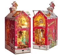 DIY Book Nook Kit Songs of Snowy Night - Christmas Night Theme Miniature Model Dollhouse 3D Puzzle, Assembly Bookend for Adult (Songs of Snowy Night)