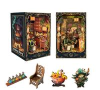 DIY Book Nook Kit with Magic Alchemy Diary-3D Wooden Puzzle Miniature House Tiny House Tiny Dollhouse Kit for Adults and Teens, Bookshelf Insert Decor, DIY Craft Gift Model Build-Alchemy Diary(SQ-43)