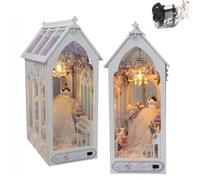 DIY Book Nook Kit with Music,DIY Dollhouse Miniature Kit 3D Wooden Puzzle Bookends,1:24 Scale Model Kits for Adults Birthday Gift