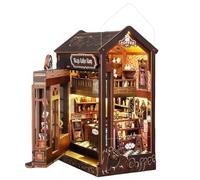 DIY Book Nook Kit - Wooden Crafts For Adults Magic Coffee Shop - Opening Structure & Mystical Details - 3D Puzzle, Assembly Bookend For Adult