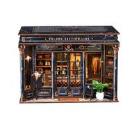 DIY Book Nook Miniature House Kit, 3D Wooden Puzzle Bookend Hand-Assembled Tailor Shop Kit Vintage Menswear Store Roombox Decor Gift for Adults Teens Menswear Store