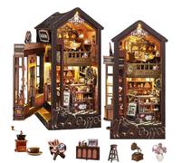 DIY Book Nooks Kit for Adults,3D Wooden Puzzle Miniature House Bookends Nook Book Wooden Dolls House Christmas Birthday Ideas Gifts for Teens