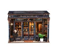 DIY Bookend Cottage with LED Light, 3D Wooden Miniature Cottage Model, DIY Creative Handecraft Book Nook Model Gift for Adults Hobbyist (Golden Ratio Line Premium Customization)