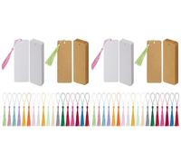 DIY Bookmark Set - Kraft Paper,White Painting Cards with Colorful Tassels-Blank Bookmarks for Handcraft, School Projects,Gift Tags (colorfui,Two Sets)