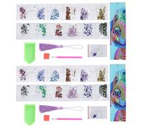 DIY Bookmarks, 2 Set 5D Crystal Diamond Bookmarks with Round Dog Pattern, Fancy Shape Hanging Crafts for Kids and Adults, Includes Resin Diamonds, Pen, Tray and Ge