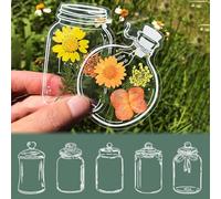 DIY Bookmarks for Pressed Flowers Kit - 20PCS Transparent Dried Flower Bookmarks with Clear Jar Stickers | Easy Handmade Craft for Adults & Kids, Nature-Themed Bookmark Making Supplies (Set-d)