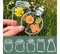 DIY Bookmarks for Pressed Flowers Kit - 20PCS Transparent Dried Flower Bookmarks with Clear Jar Stickers | Easy Handmade Craft for Adults & Kids, Nature-Themed Bookmark Making Supplies (Set-b)