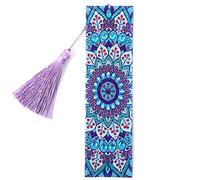 DIY Bookmarks with Tassels 5D Diamond Painting Leather Bookmark Kits Diamond Arts Crafts Handmade Gifts for Christmas New Year Valentine's Day Graduation Birthday (Mandala 2)