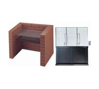 DIY Brick Barbecue Kit, Chrome Plated Steel Grill, Charcoal Grid & Ash Tray