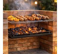 DIY Brick Charcoal BBQ Grill Kit with Stainless Steel Grill & Ash Tray