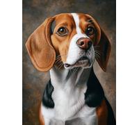 DIY Brown Beagle Stamped Cross Stitch Kits for Beginners Adults - Preprinted 11CT Easy Pattern Needlepoint Kits, Arts and Crafts for Home Decor (11.8x15.7inch) 562