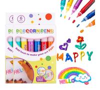 DIY Bubble Popcorn Drawing Pens for Kids with Fluffy Ink, 6pens (2 * 6pcs)