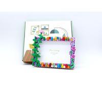 DIY Building Block Photo Frame, 4x6 Inches, Winter Jasmine/Spring is coming- table & wall Display