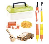 DIY Building Tools: 148 Pieces Safe Saw Kit, Cardboard Building Set, Make Strong Playhouse, Engineering Stem Toy for Kids, Craft