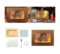 DIY Burn-ing Greeting Card Christmas Fl-ame Greeting Card Handmades Burn-ing Magic Card Envelope Wrapped Handwritten Greetings Christmas Greeting Card For Birthday Xmas Gifts (Yellow)