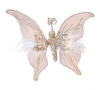 DIY Butterfly Decorations for Christmas and Holiday Parties, Crafted from Velvet Fabric, Lightweight and Designed to Enhance Festive Atmosphere (Sparkling Gold)