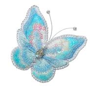 DIY Butterfly Embroidery Brooch Kit DIY Bead Embroidery Kit Starter Beadwork Craft for Beginners Complete Craft Set-Blue