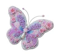 DIY Butterfly Embroidery Brooch Kit DIY Bead Embroidery Kit Starter Beadwork Craft for Beginners Complete Craft Set-Purple