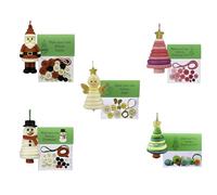 DIY Button Christmas Ornament Kit, 5pieces Button Christmas Tree Ornament Kits, Handmade Buttons Craft Kit With Christma Tree/Snowman/Santa/Angel, Make Your Own Buttons Pendant