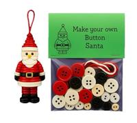 DIY Button Christmas Ornament Kit - Create Your Own Snowman, Santa, Tree & Angel,Christmas Crafts for Adults, Includes Button Christmas Tree Kits for Festive Decor (Type-A)
