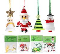 DIY Button Christmas Ornament Kit | Cute Santa Claus Buttons Craft Pendant Ornament Kit | Fun Buttons Pendant Making Set Hanging Decor, Make Your Own Tree Decorations, for Craft Enthusiasts