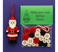 DIY Button Christmas Ornament Kit, Handmade Tree Decoration with Yarn Xmas, Fun Holiday Decorations with Christmas Snowman/Santa/Angel, Christmas Buttons for Crafts (A)