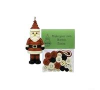 DIY Button Christmas Ornament Kit Santa Claus Snowmen Angels Trees Materials Instructions Family Christmas Crafts Colourful Plastic Decorations Kids Adults Holiday Activities(Santa Claus)